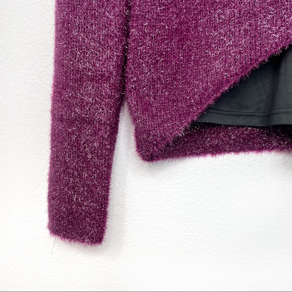 NWT LOVERS + FRIENDS •Gerona Magenta Glitter Sweater - Picture 8 of 8